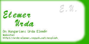 elemer urda business card